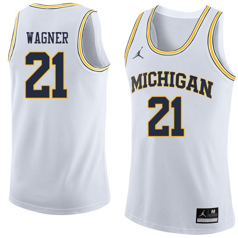 Men #21 Franz Wagner Michigan Wolverines College Basketball Jerseys Sale-White - Click Image to Close